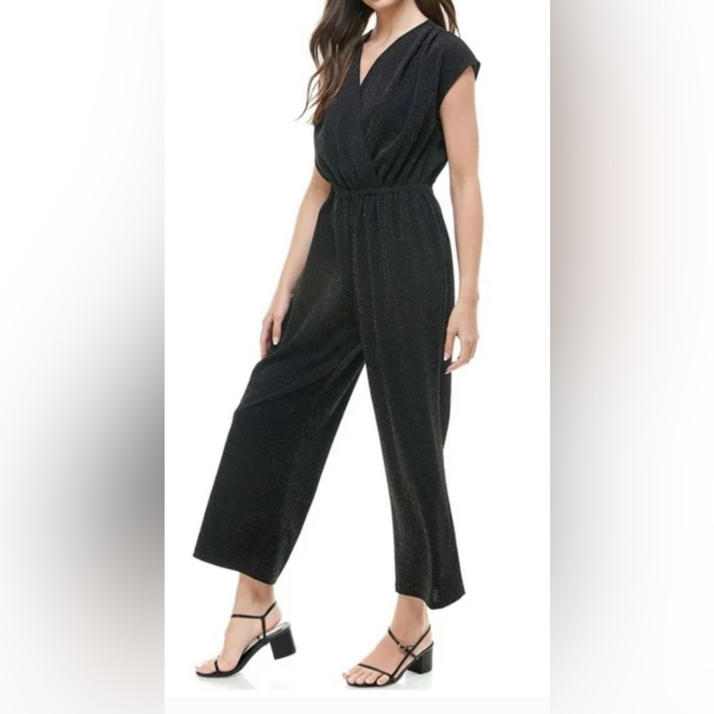 Black Metallic 2X Monteau Jumpsuit